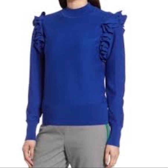 Halogen Detachable Sleeve Sweater Blue Medium - Picture 1 of 8